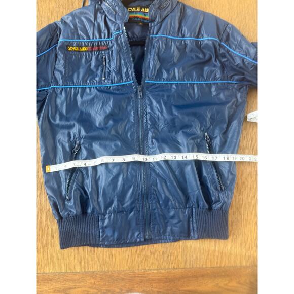 Vintage Style Auto California Windbreaker Jacket Hood Pockets Racing Size M - Picture 7 of 13